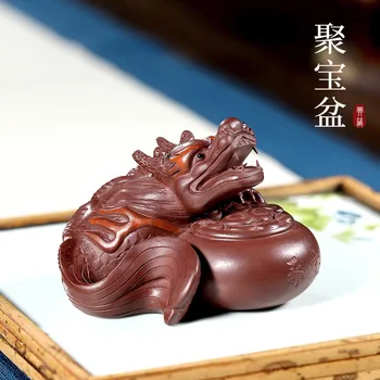 |articles GuYue zālē yixing violeta smilšu tējas, lai saglabātu spēlēt kung fu tēja tējas galda piederumi violetā māla pūķa rags